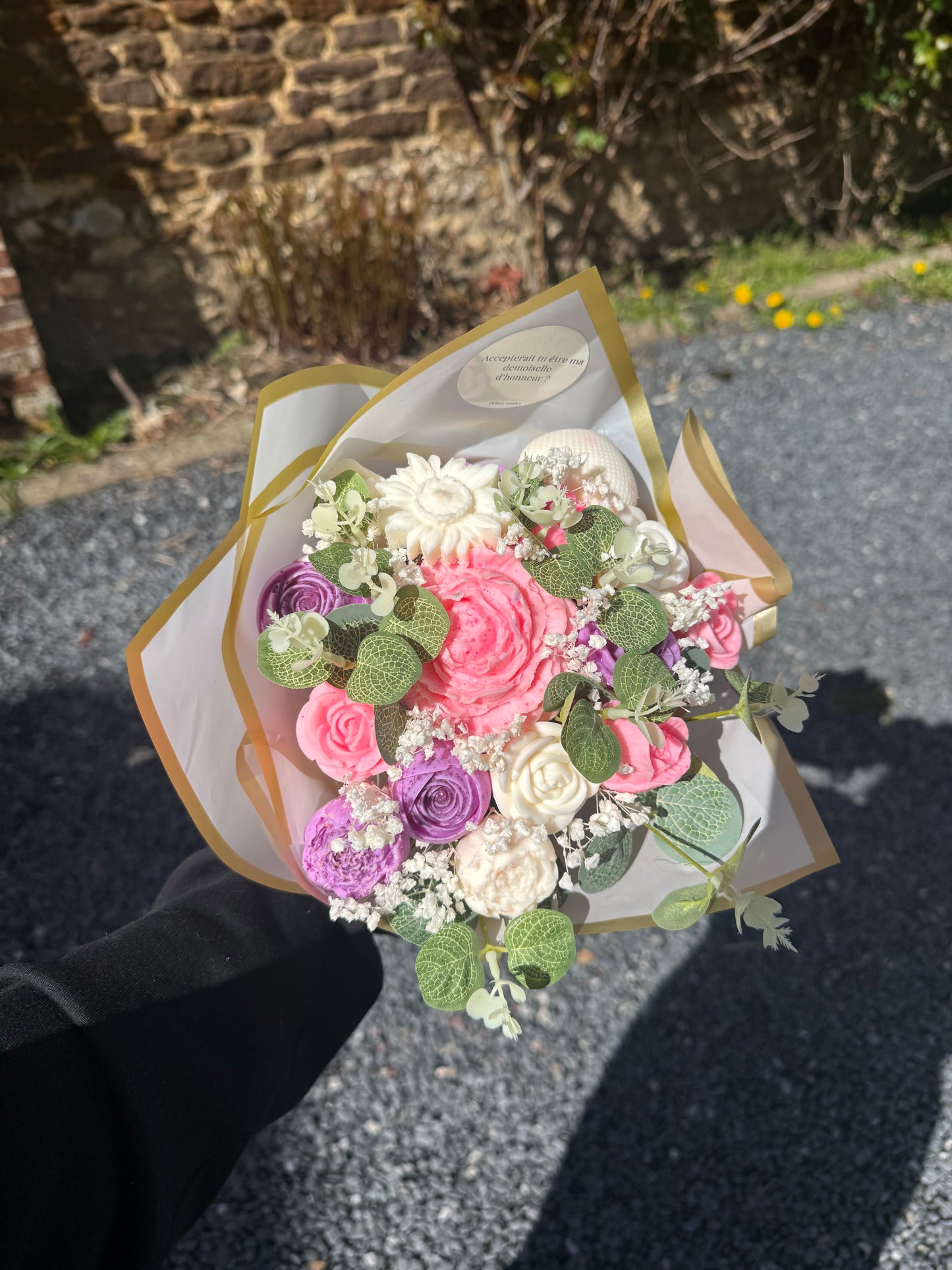 Bouquet rose violet et blanc