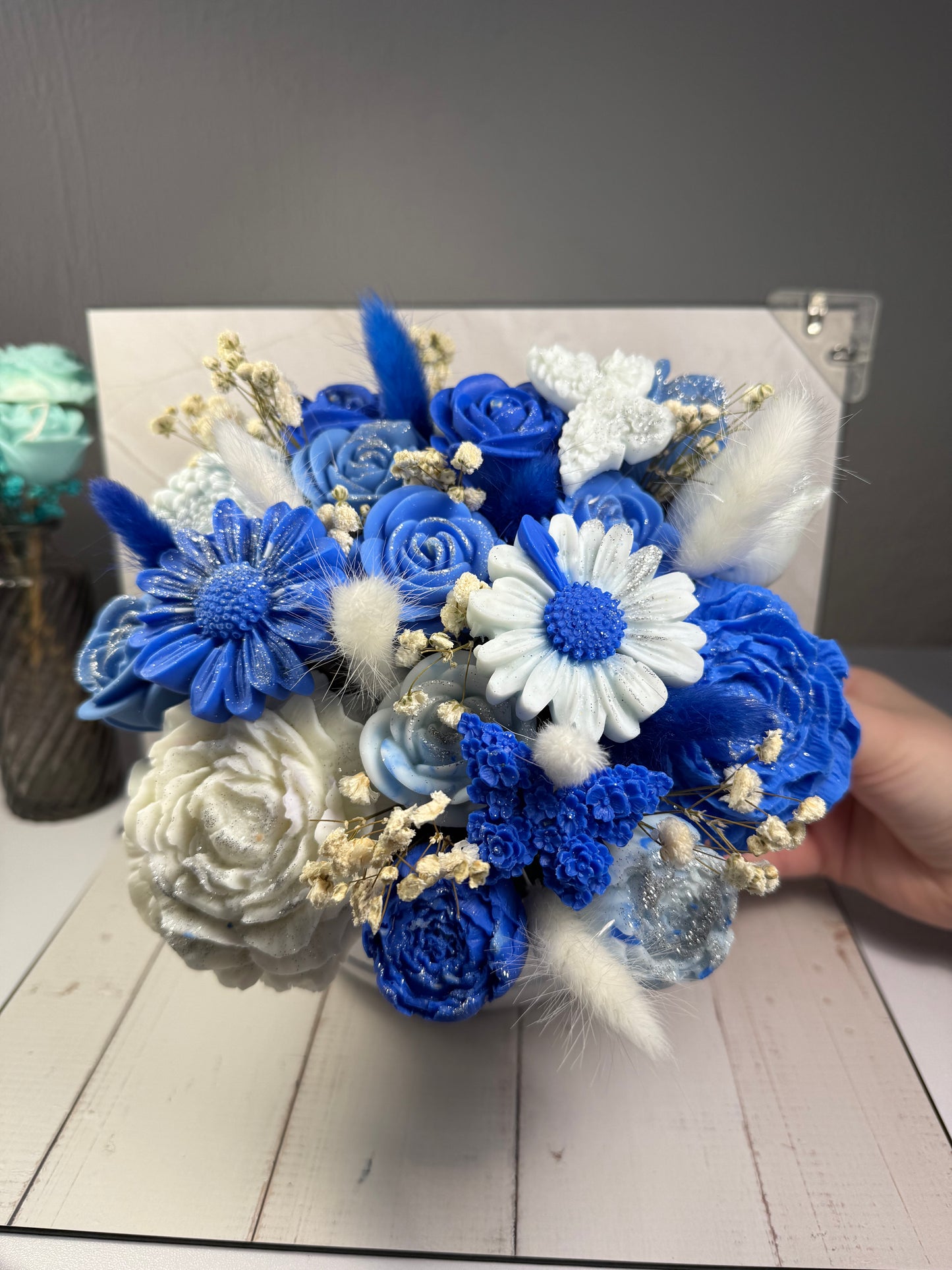 Bouquet bleu et blanc