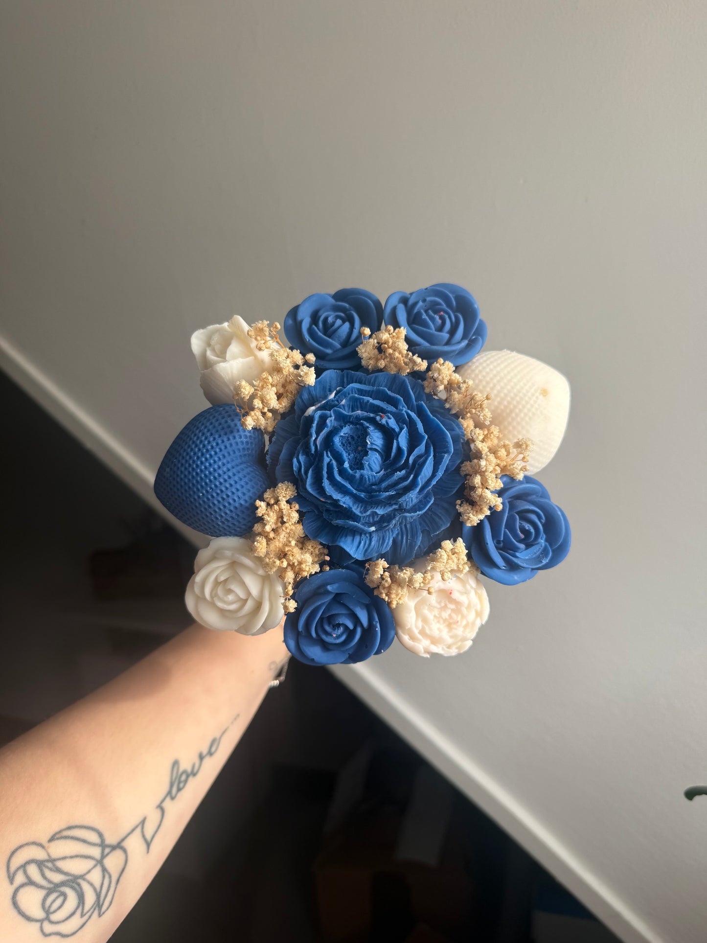 Bouquet blanc et bleu