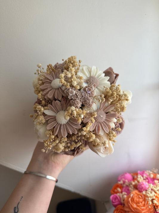 Bouquet marron et blanc