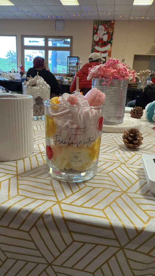 Bougie gourmande citron framboise