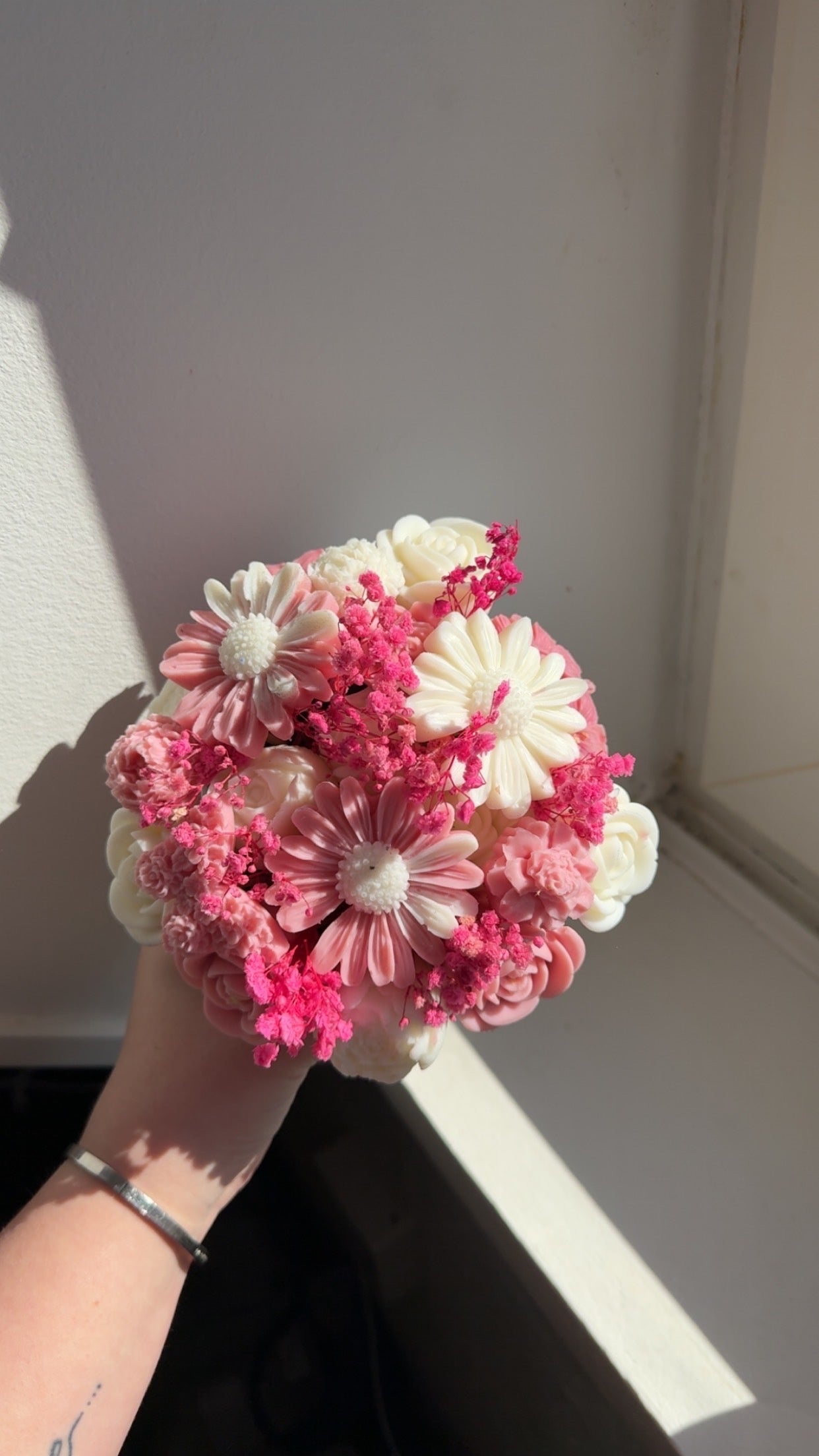 Bouquet de fleur rose et blanc
