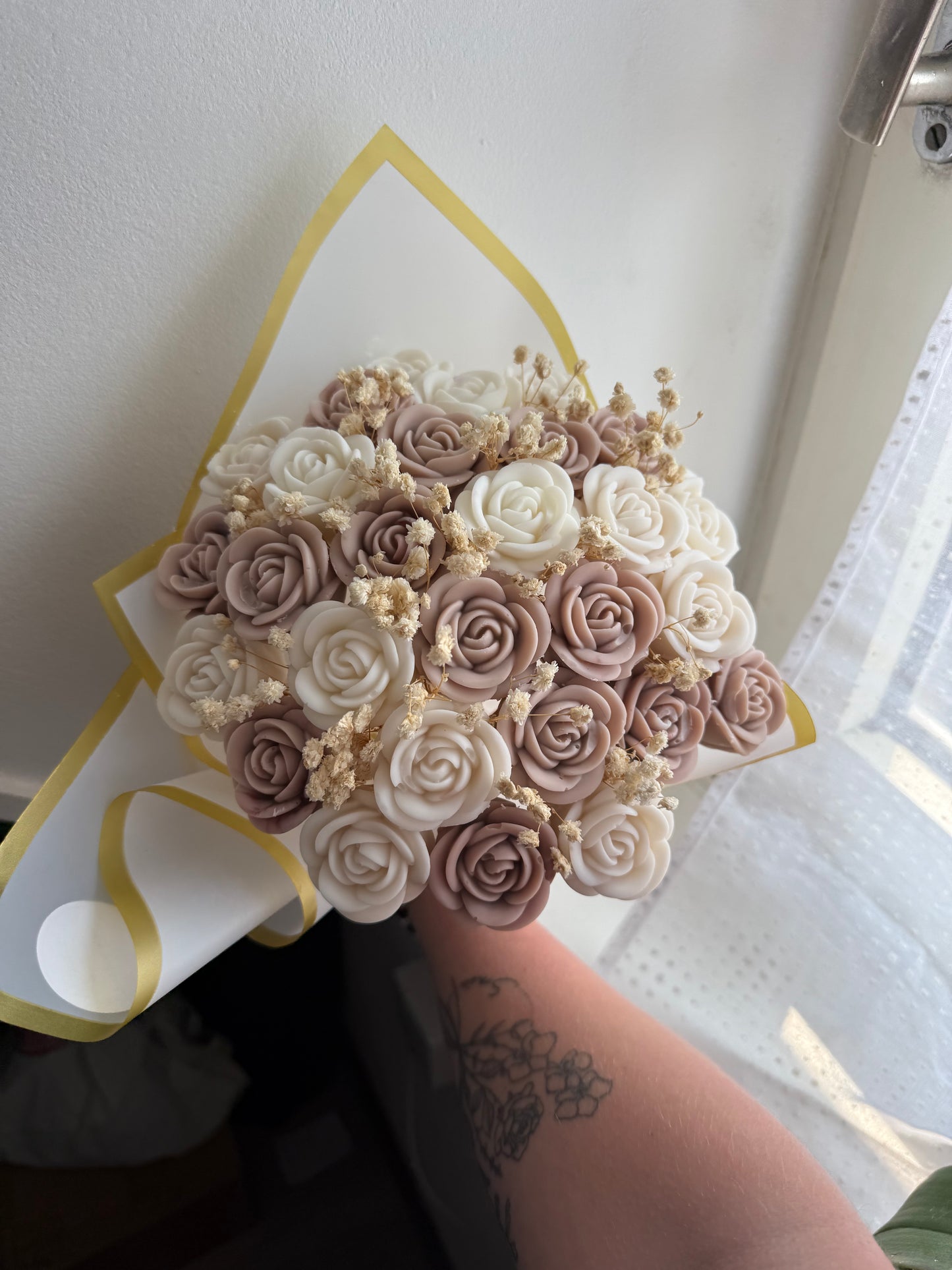 Bouquet marron et blanc