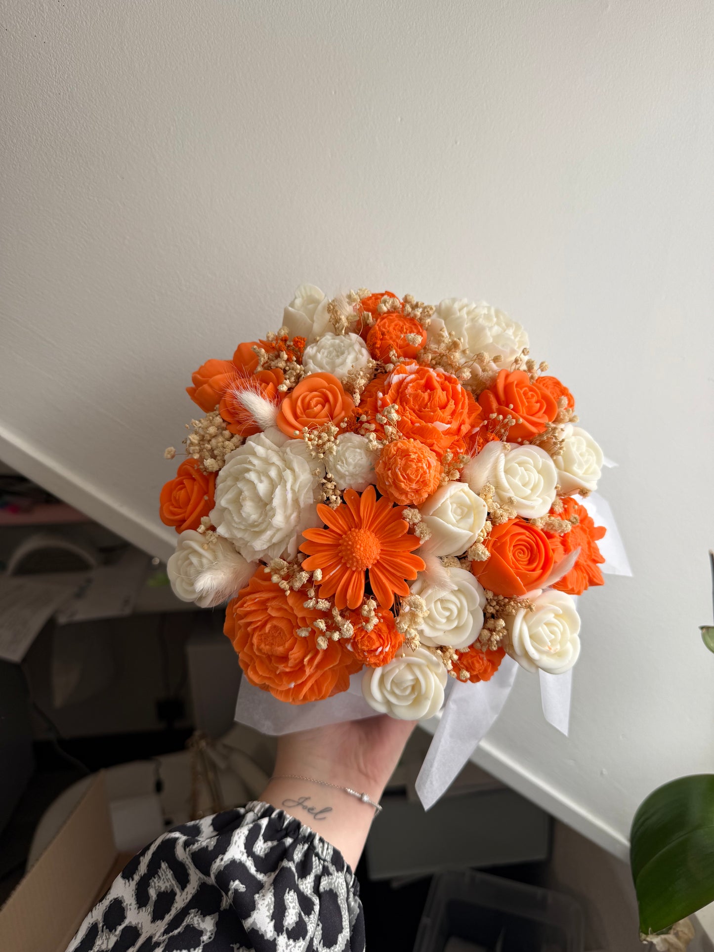 Bouquet orange et blanc