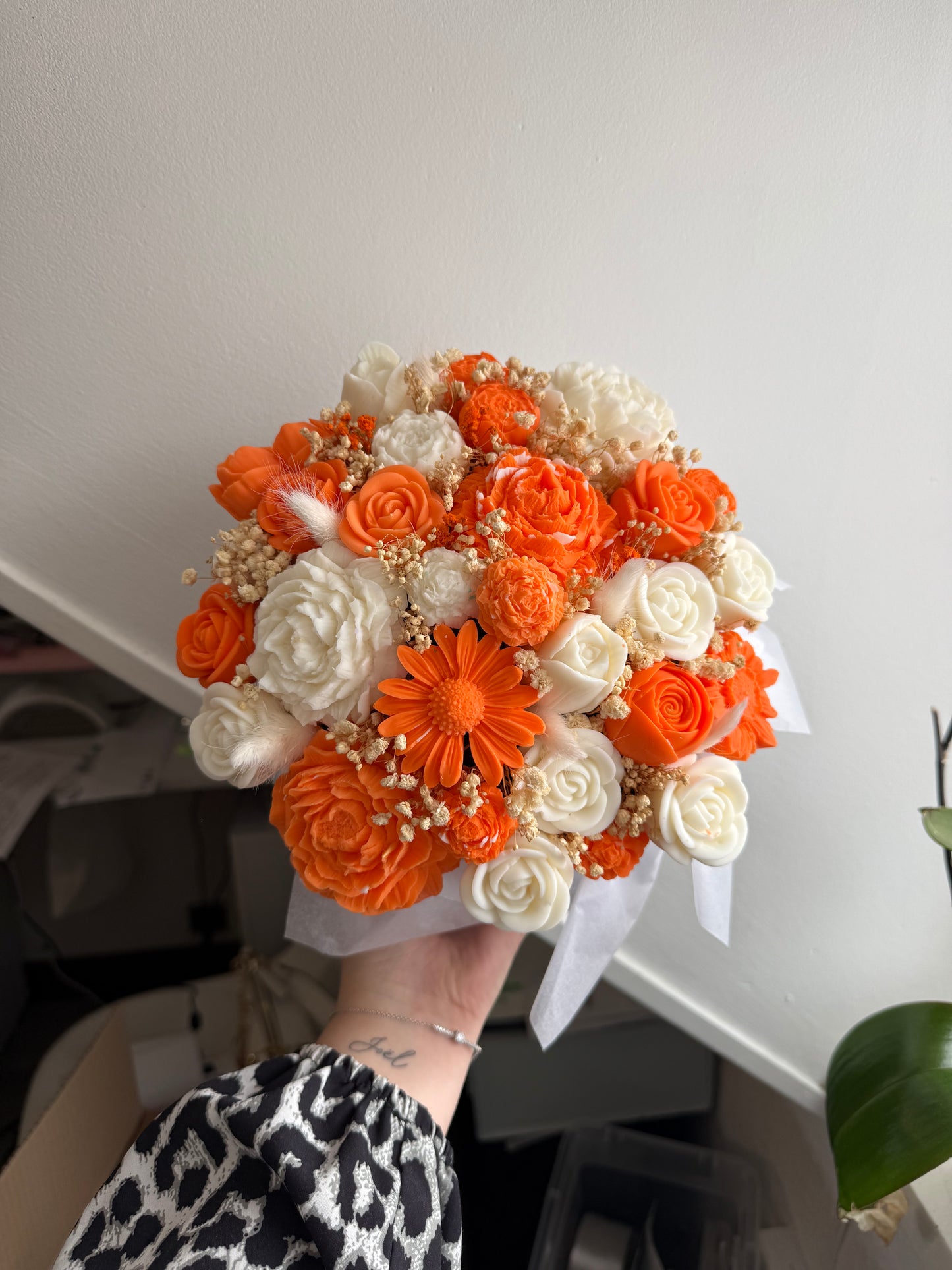 Bouquet orange et blanc