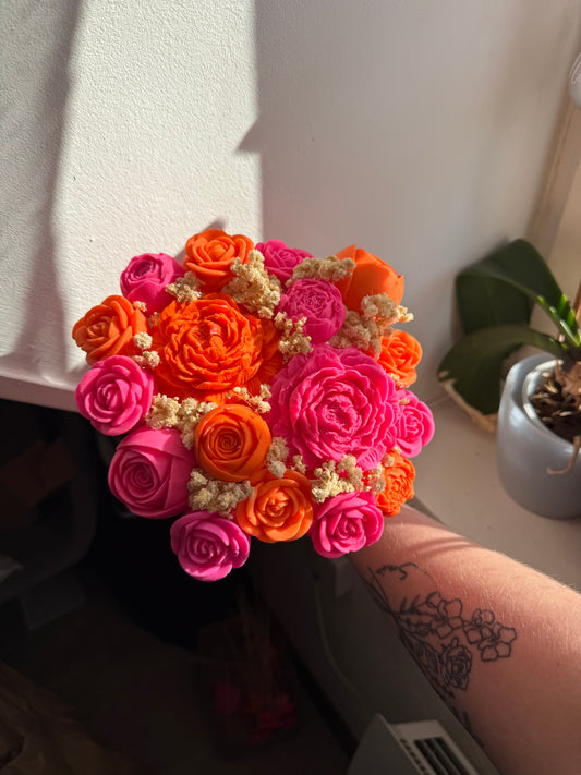 Bouquet rose et orange