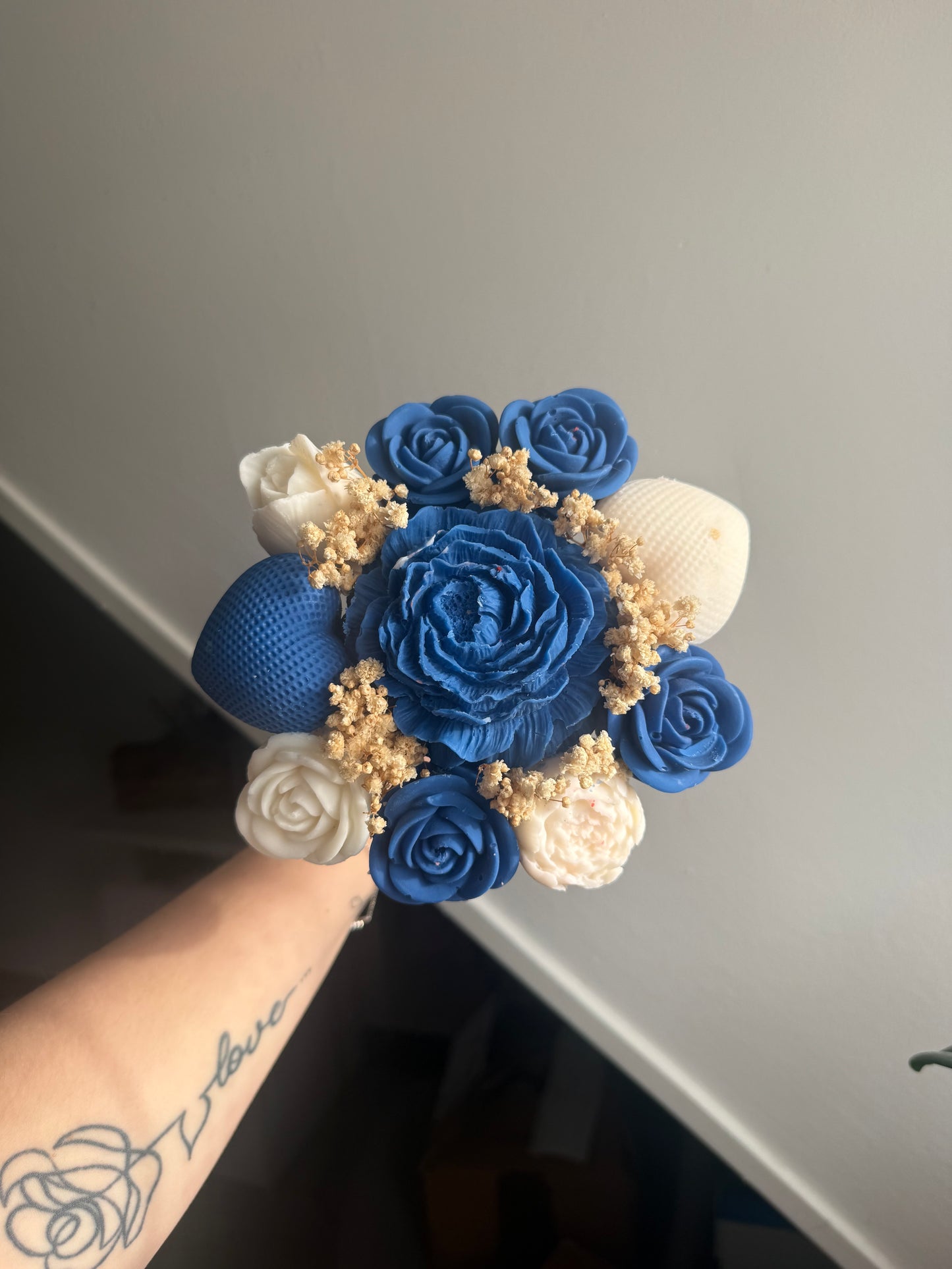 Bouquet blanc et bleu