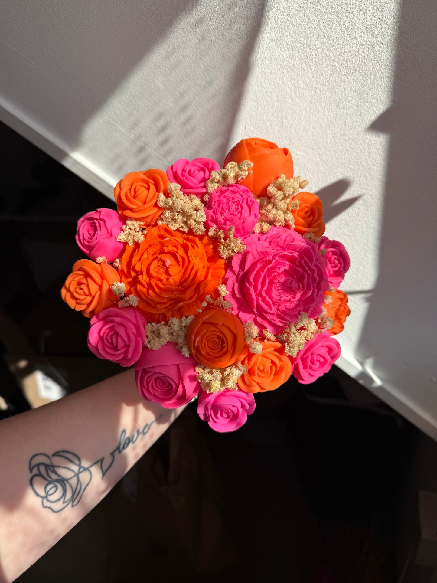 Bouquet rose et orange
