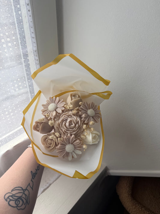 Bouquet marron et blanc