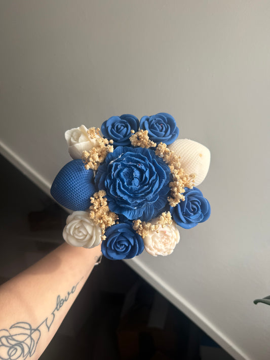 Bouquet blanc et bleu